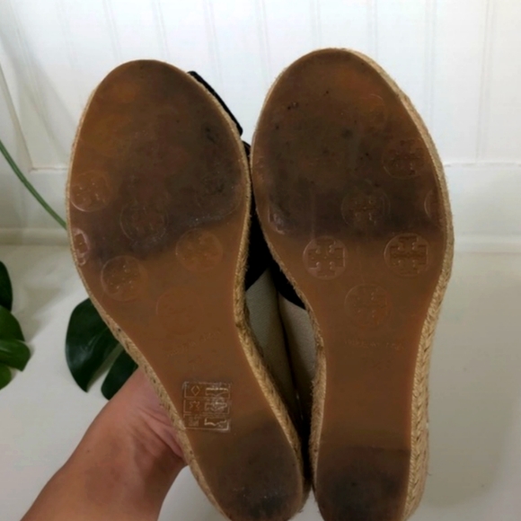 Tory Burch Filipa Peep Toe Espadrille Wedge Heels - Picture 5 of 7